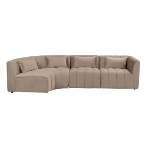 Essen Left Hand Curved Corner Sofa – Taupe