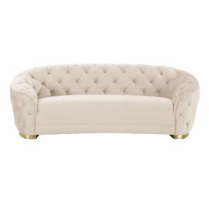 Fairfield Three Seat Sofa - Chalk - Brass base