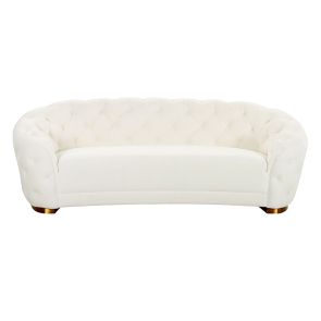 Fairfield Three Seat Sofa - White - Brass base 