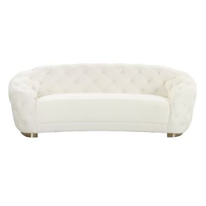 Fairfield Three Seat Sofa - White - Silver base