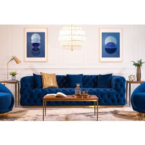 Frankfurt 3-Sitzer Sofa - Marineblau