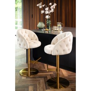 Frankfurt Sgabello da bar - Gesso - Base in Ottone