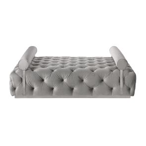 Frankfurt Day Bed - Dove Grey - Brushed Silver