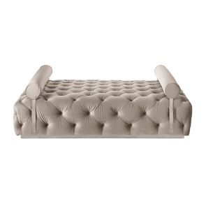 Frankfurt Day Bed - Taupe - Brushed Silver