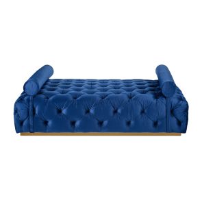 Frankfurt Dagbädd - Navy Blue - Borstat Guld 