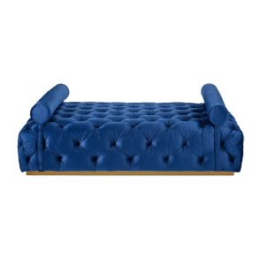 Frankfurt Day Bed Navy Blauw - Met Geborsteld Messing Plint