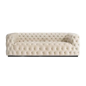 Frankfurt 3-Sitzer Sofa – Kreideweiß – Basis Schwarz