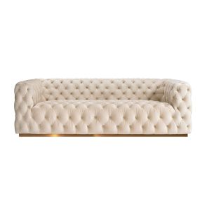 Frankfurt 3-Sitzer Sofa - Kreideweiß – Basis Messing