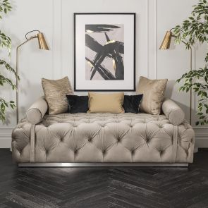 Frankfurt Dagbädd - Taupe - Borstat Silver 