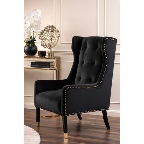 Grayson Armchair Black – Brushed Gold