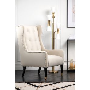 Grayson Fauteuil, détails or - Craie
