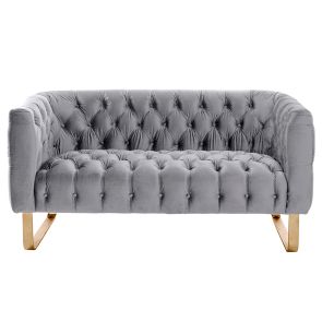 Grosvenor 2-Sitzer Sofa - Taubengrau - Messing