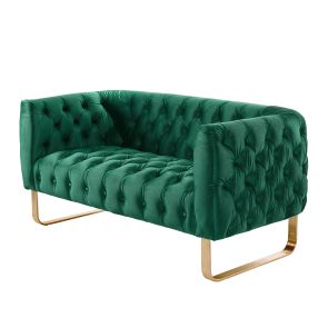 Grosvenor 2-Sitzer Sofa - Flaschengrün - Messing