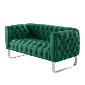 Grosvenor 2-Sitzer Sofa - Flaschengrün - Silber