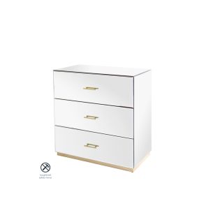 Harper Mirrored Chest of Drawers – Champagne Gold Details