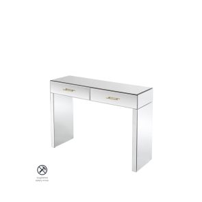 Harper Mirrored Console Table – Champagne Gold Details