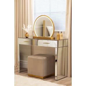 Harper Mirrored Console Table – Champagne Gold Details