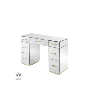 Harper Mirrored Dressing Table – Champagne Gold Details 