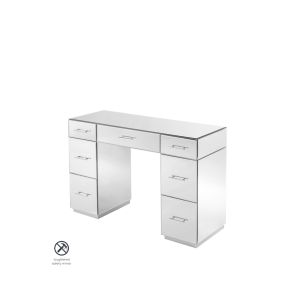 Harper Mirrored Dressing Table – Silver Details   