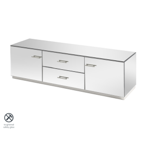 Harper Mirrored Media Unit – Silver Details