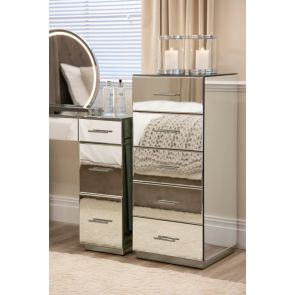 Harper Mirrored Tallboy – Silver Details