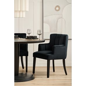 Hatfield Chaise avec accoudoirs – Velours noir     