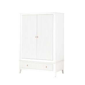 Heidi White Wardrobe Brass/Silver 