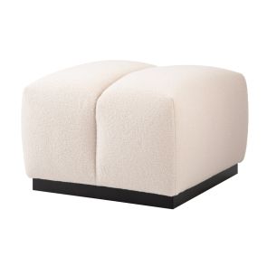 Herbie footstool - Ivory Borg – Black Base 