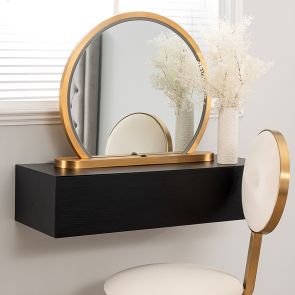 Inga Black Oak Floating Console Table