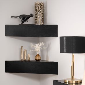 Inga Black Oak Floating Corner Unit