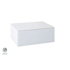 Inga White Glass Floating Bedside Table