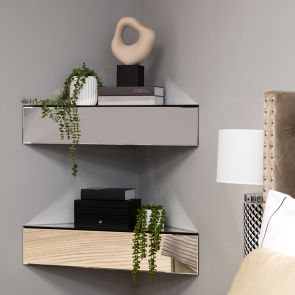 Inga Mirrored Floating Corner Unit