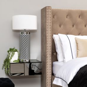 Inga Smoked Mirror Floating Bedside Table