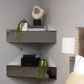 Inga Smoked Mirror Floating Corner Unit