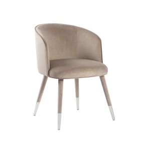 Bellucci chaise, extrémités argent - Taupe