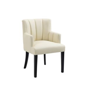 Hatfield Carver Chair - Cream Faux leather  