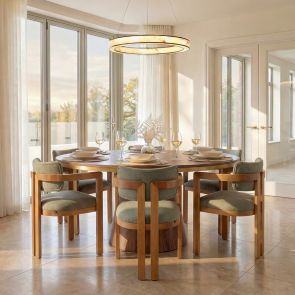 Jolie Dining Chair – Sage Green – Chestnut Frame