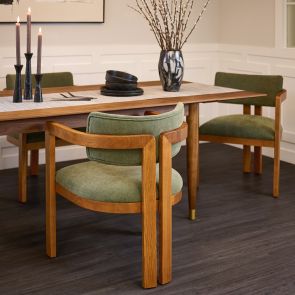 Jolie Chaise de salle à manger, cadre noyer  – Vert sauge