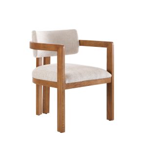 Jolie Chaise de salle à manger, cadre noyer  – Taupe clair 