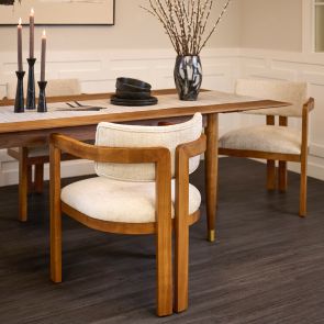 Jolie Chaise de salle à manger, cadre noyer  – Taupe clair 