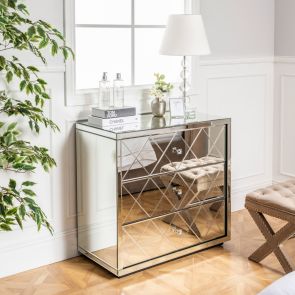 Knightsbridge Mirrored Three Drawer Chest