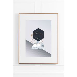 Lunar Rock No.2 Wall Art - Brass Frame