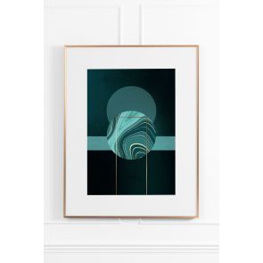 Agate Green No.1 Wall Art - Brass Frame