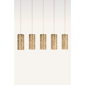 Moray Five Light Pendant Brass 