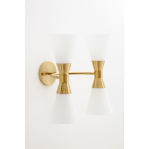 Camille Double Wall Light Brass