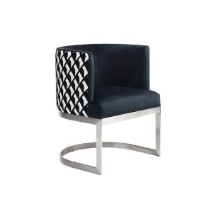 Elenor Silla de comedor - Base de acero inoxidable cepillado