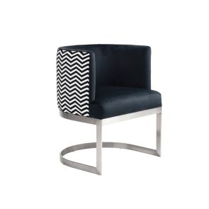 Zig-Zag Dining Chair – Brushed Stainless Steel Base