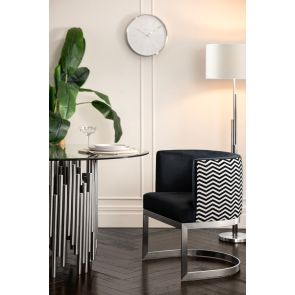 Zig-Zag Dining Chair – Brushed Stainless Steel Base