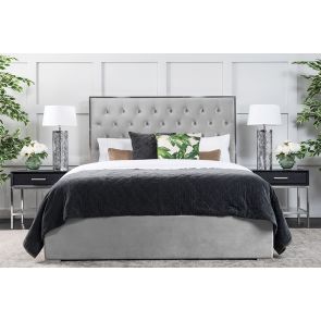 Lavinia Storage Bed Platinum  Grey 