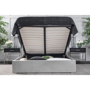 Lavinia Storage Bed Platinum  Grey 